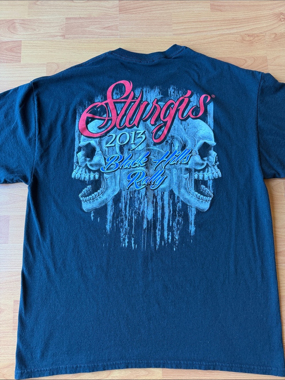 Sturgis 2013 Biker Motorcycle Rally Skull Graphic Black Tee Size XL